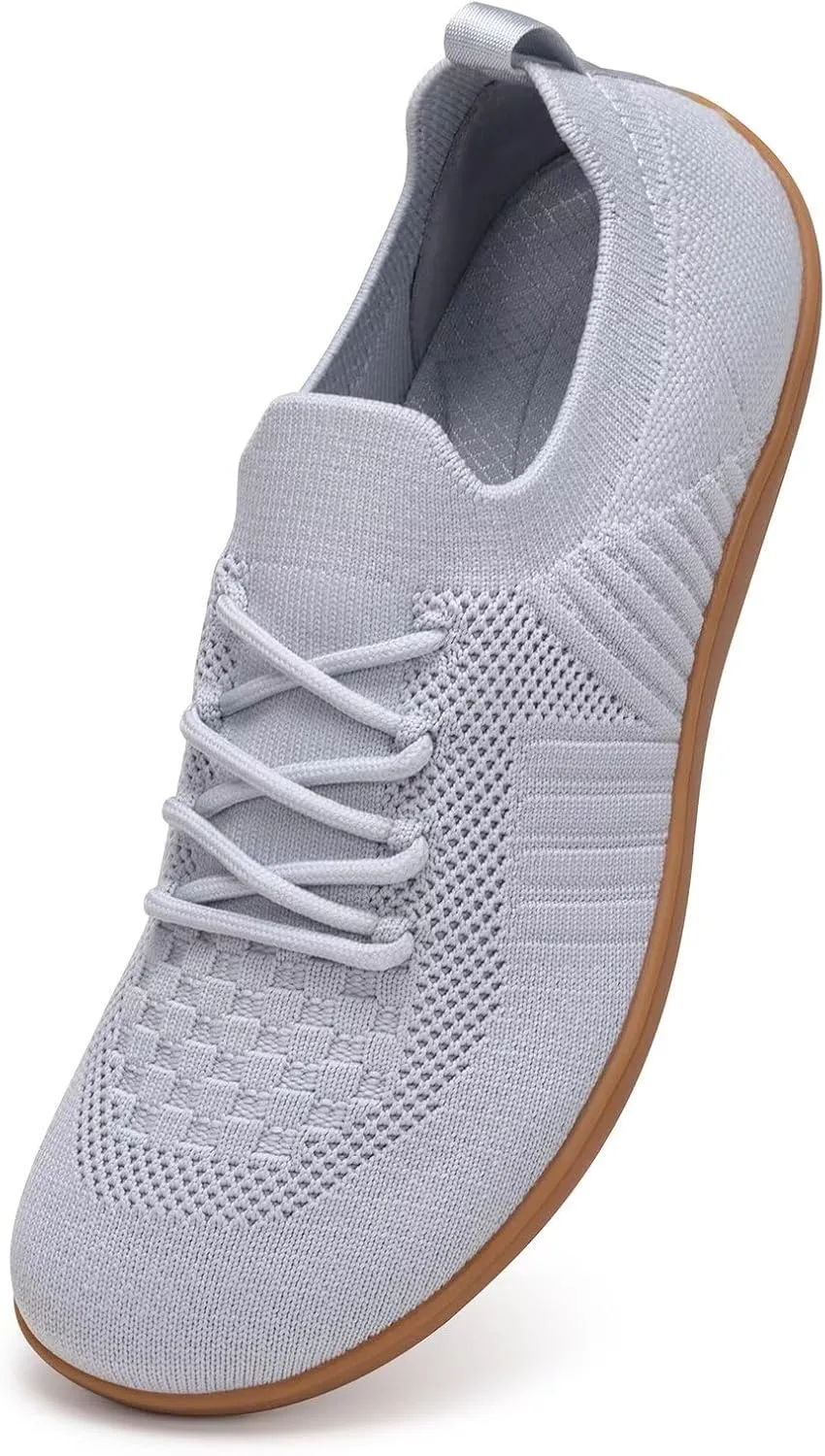 Frank Mully Womens Walking Shoes Wide Toe Box Barefoot Shoes Knitted Fashion Sneaker with Arch Support