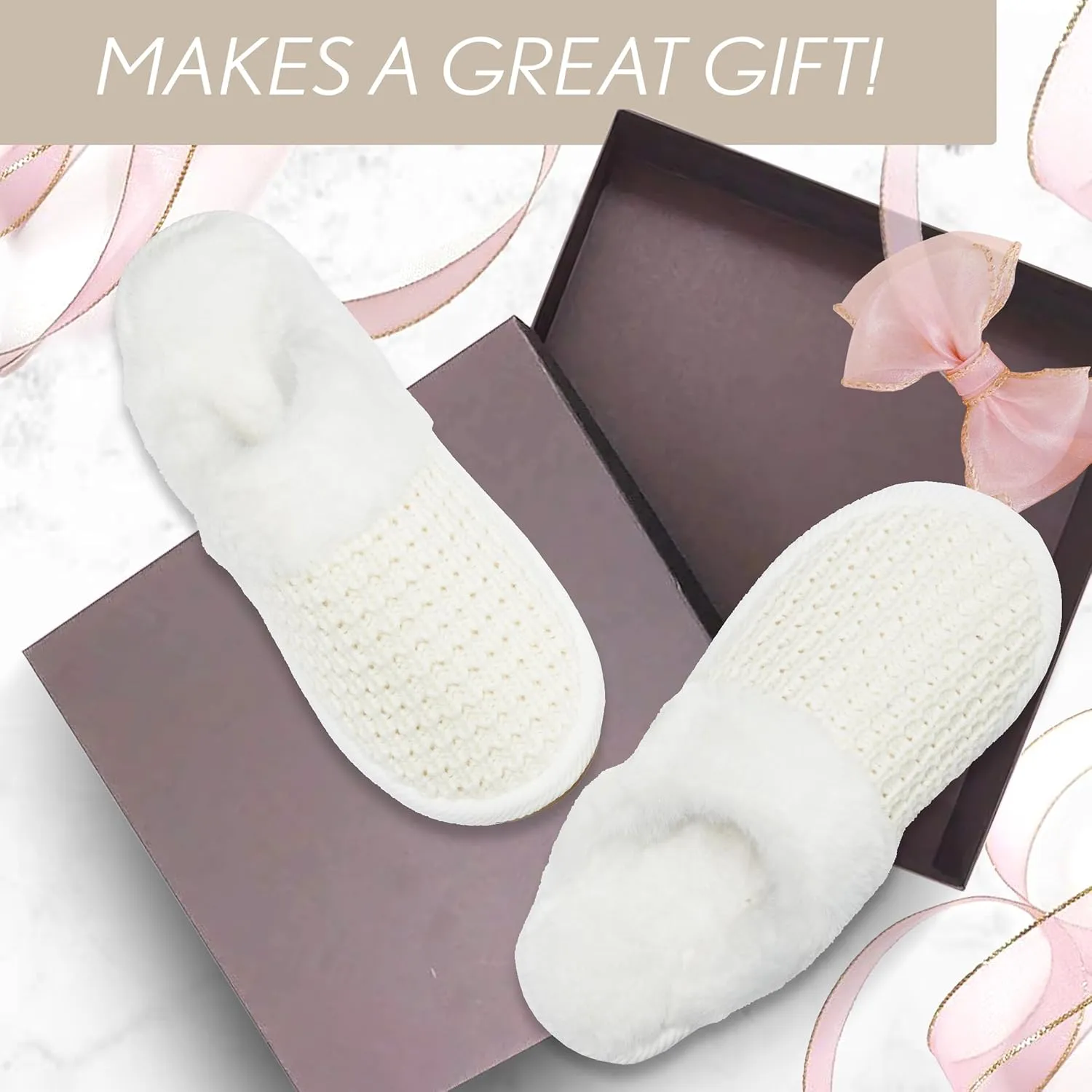 Funky Junque Cozy Plush Women's Memory Foam Slippers - Mother's Day Gift - Indoor/Outdoor Slip-Ons
