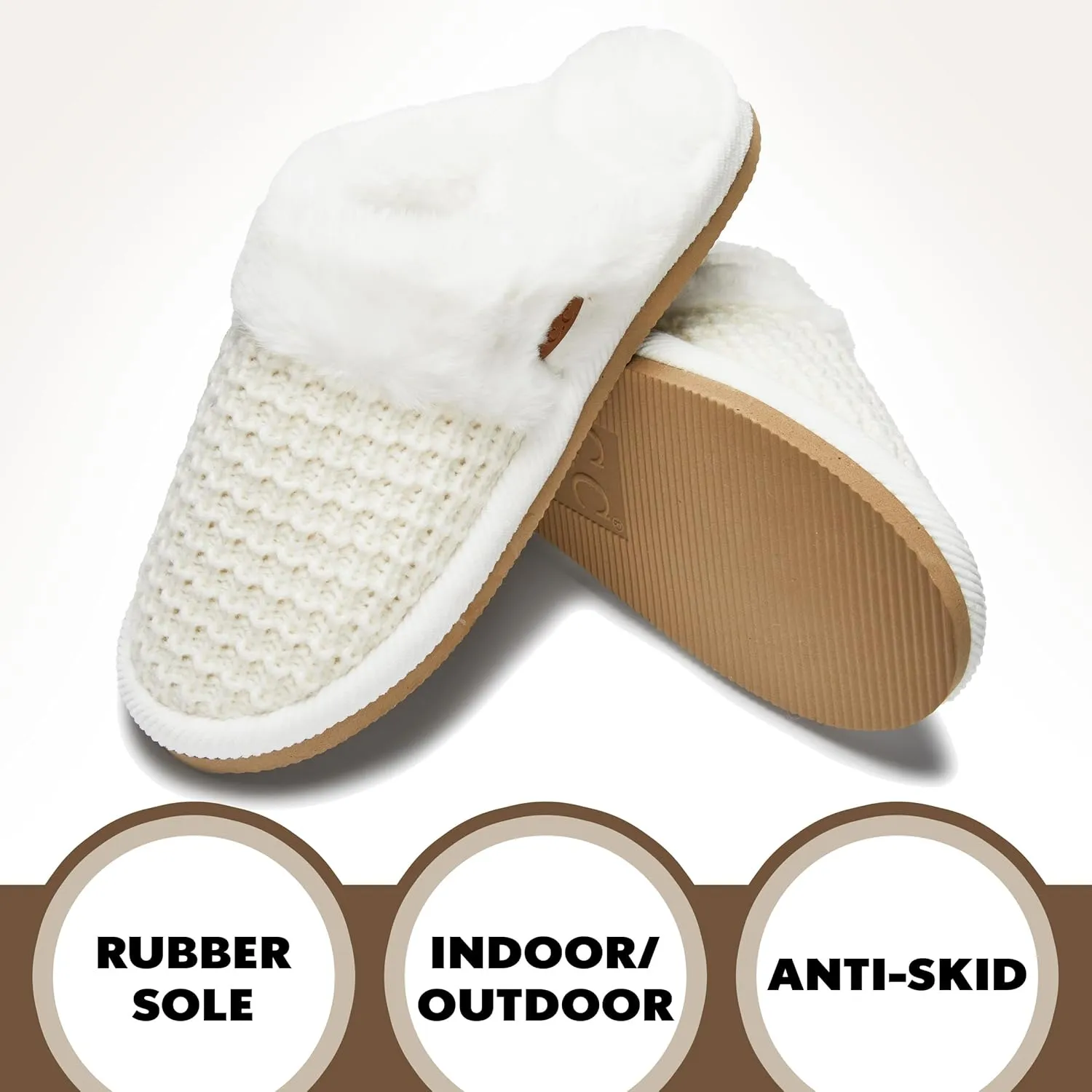 Funky Junque Cozy Plush Women's Memory Foam Slippers - Mother's Day Gift - Indoor/Outdoor Slip-Ons