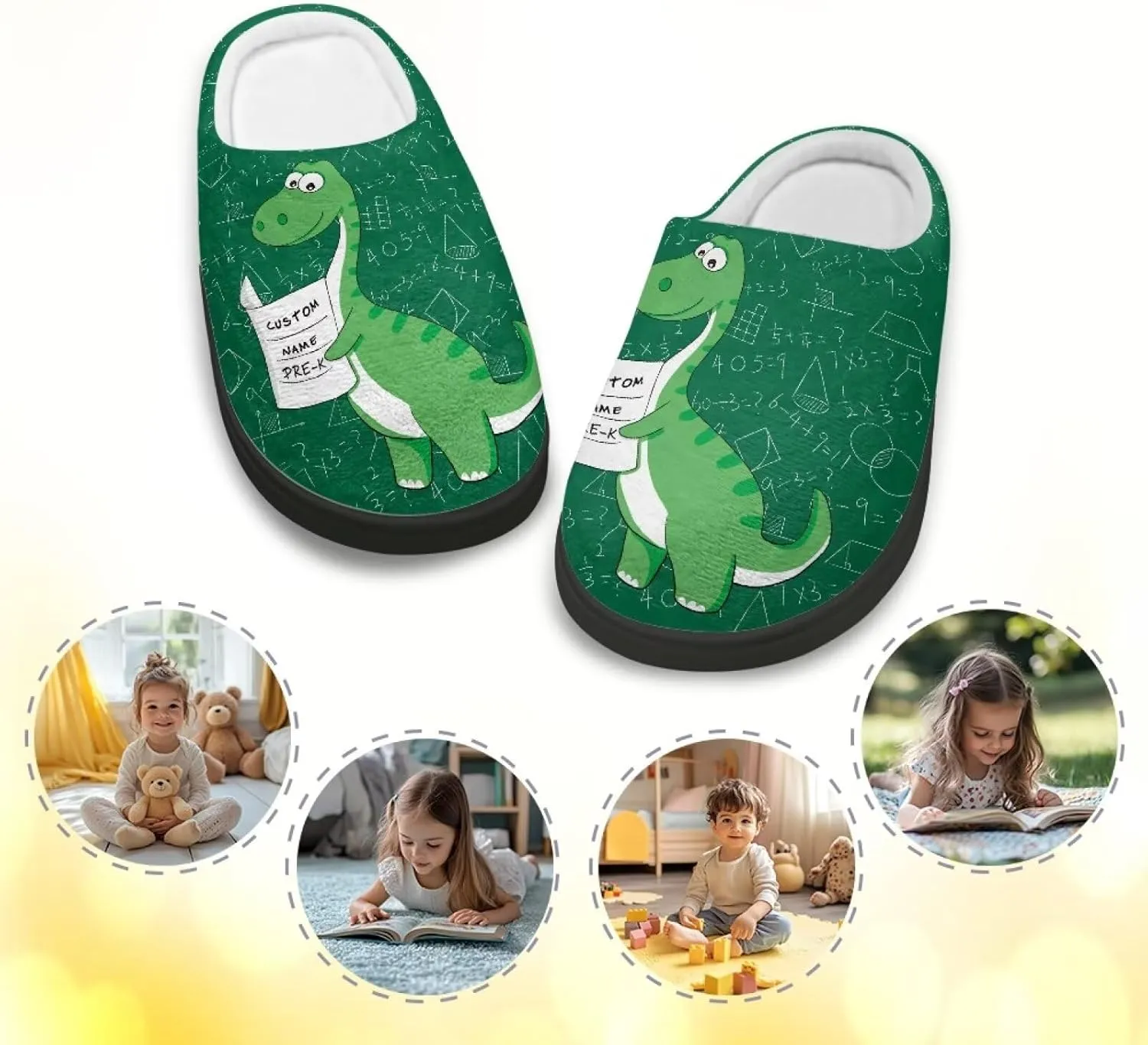 Fuzzy House Slippers for Kids Warm Comfort Outdoor Indoor Slipper Winter Cozy Cotton Non-Slip Slippers for Toddler Boys Girls US 9-15