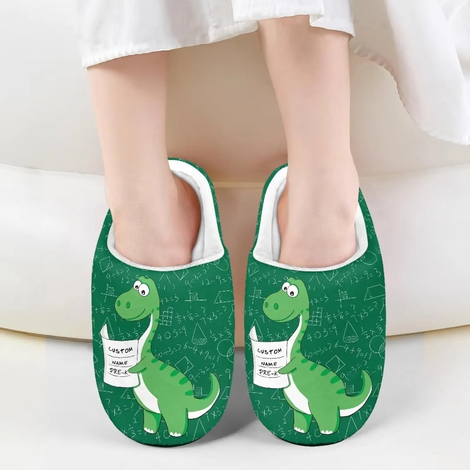 Fuzzy House Slippers for Kids Warm Comfort Outdoor Indoor Slipper Winter Cozy Cotton Non-Slip Slippers for Toddler Boys Girls US 9-15