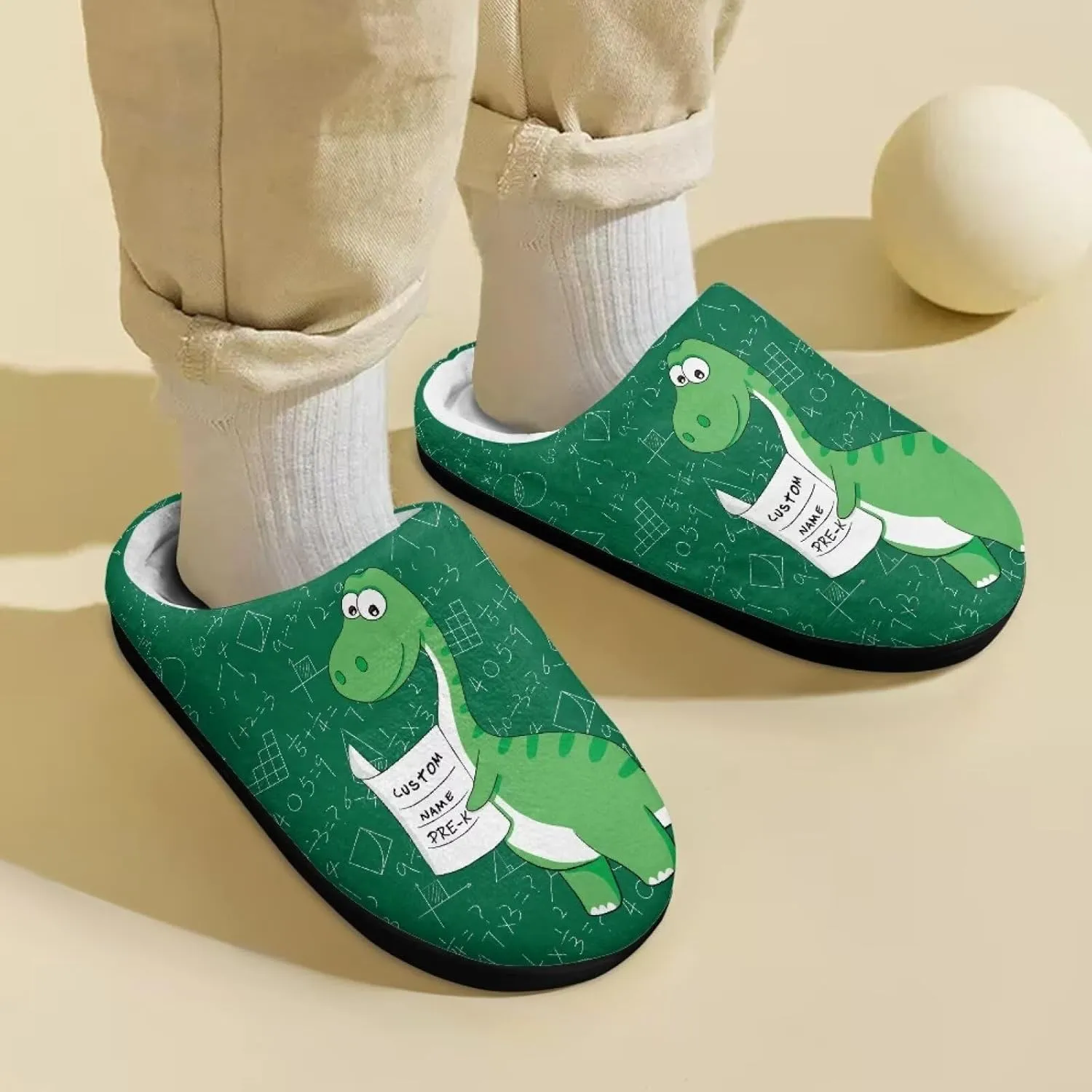 Fuzzy House Slippers for Kids Warm Comfort Outdoor Indoor Slipper Winter Cozy Cotton Non-Slip Slippers for Toddler Boys Girls US 9-15