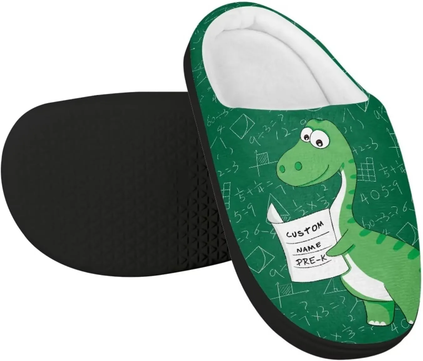 Fuzzy House Slippers for Kids Warm Comfort Outdoor Indoor Slipper Winter Cozy Cotton Non-Slip Slippers for Toddler Boys Girls US 9-15