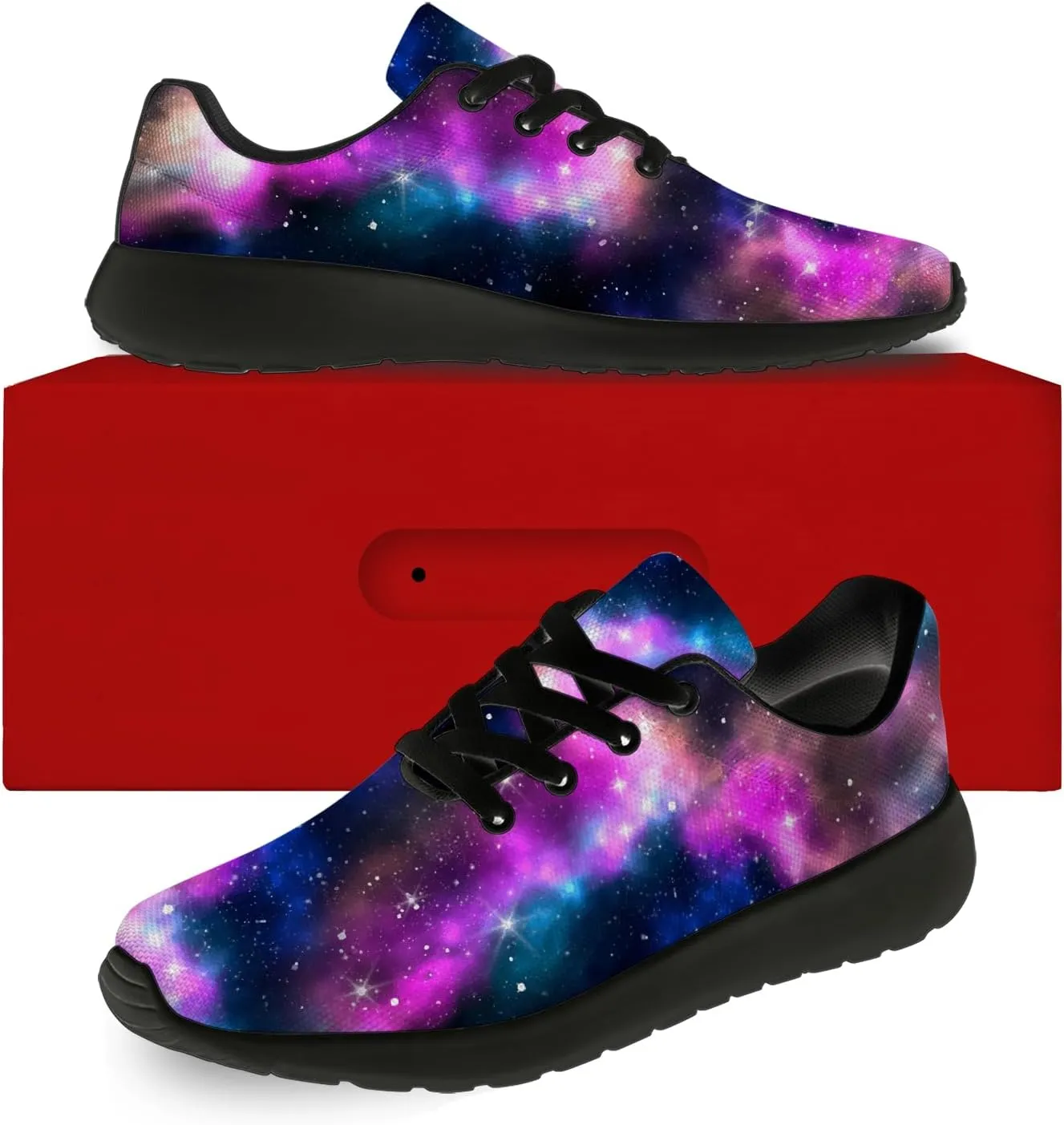 Galaxy Shoes for Women Men Tennis Running Walking Shoes Personalized 3D Print Sneakers Gifts for Him Her