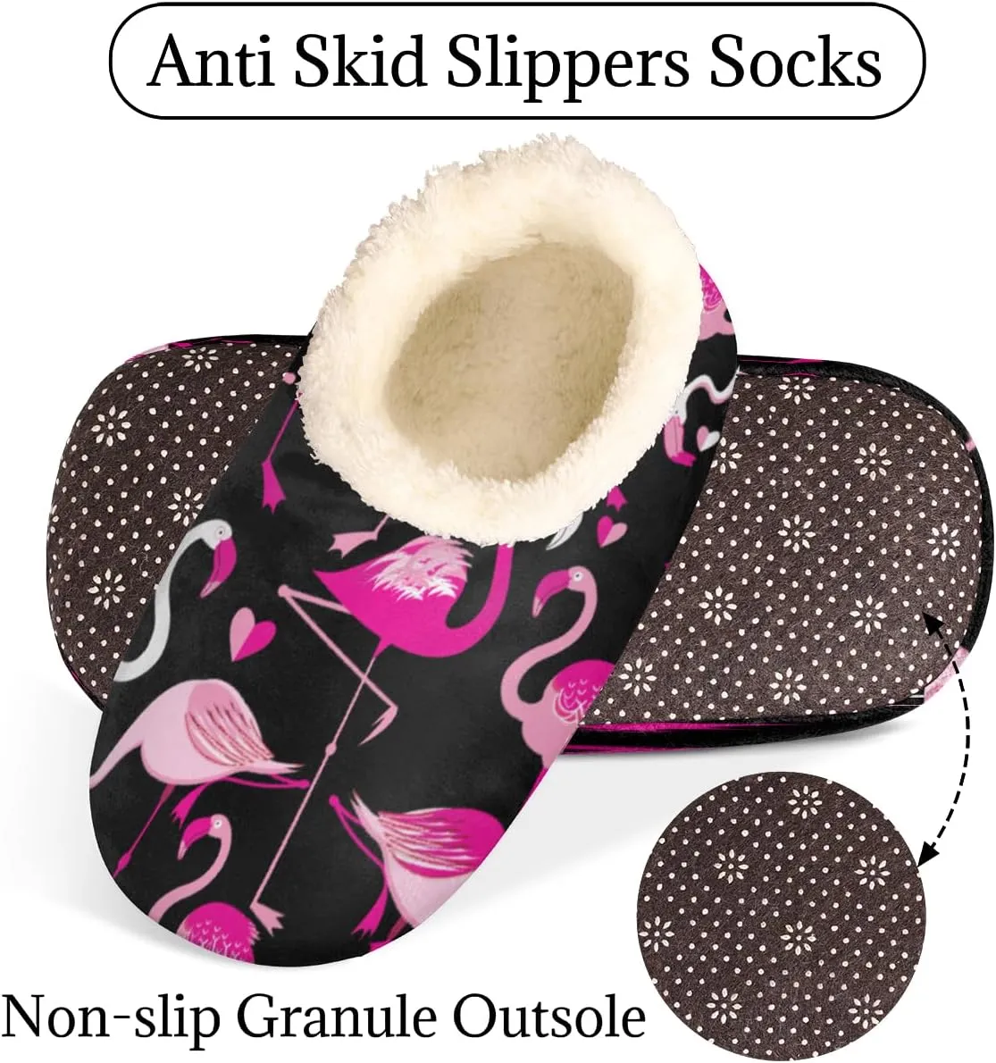 Geometric Cactus Floral Slippers for Women， Soft Cozy Warm Fuzzy Memory Foam House Slippers， Non Slip Closed Back Winter Comfy Plush Ladies House Shoes for Indoor Bedroom