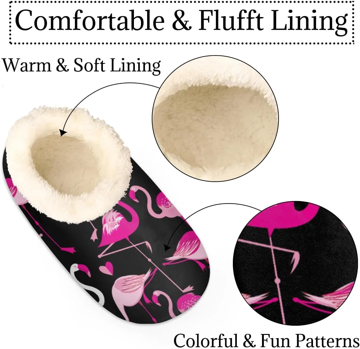 Geometric Cactus Floral Slippers for Women， Soft Cozy Warm Fuzzy Memory Foam House Slippers， Non Slip Closed Back Winter Comfy Plush Ladies House Shoes for Indoor Bedroom