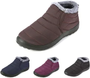 gracosy Warm Snow Boots, Winter Warm Ankle Boots, Fur Lining Boots,Waterproof Thickening Winter Shoes for Women and Men
