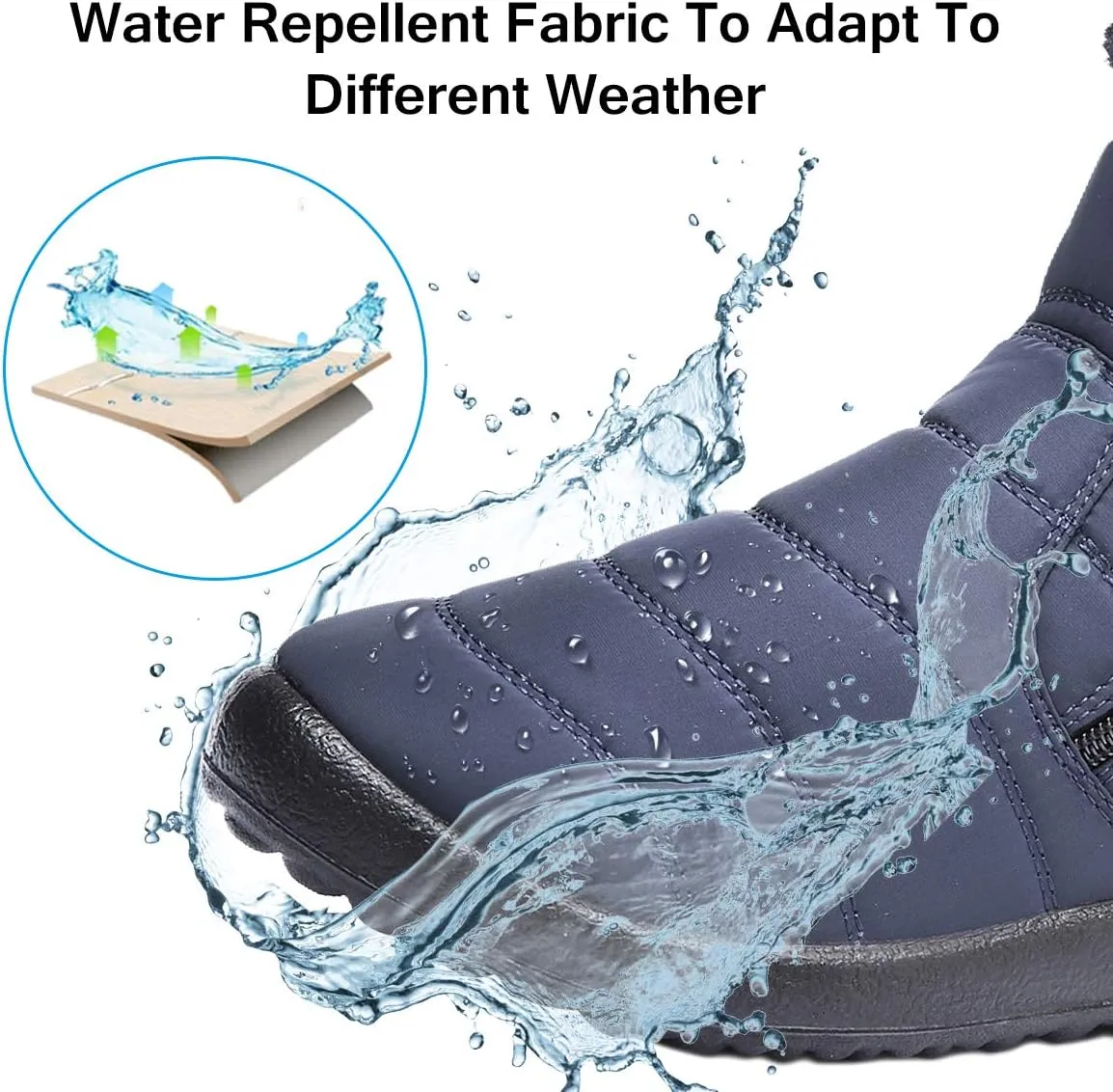 gracosy Warm Snow Boots, Women's Winter Ankle Bootie Anti-Slip Fur Lined Ankle Short Boots Waterproof Slip On Outdoor Shoes
