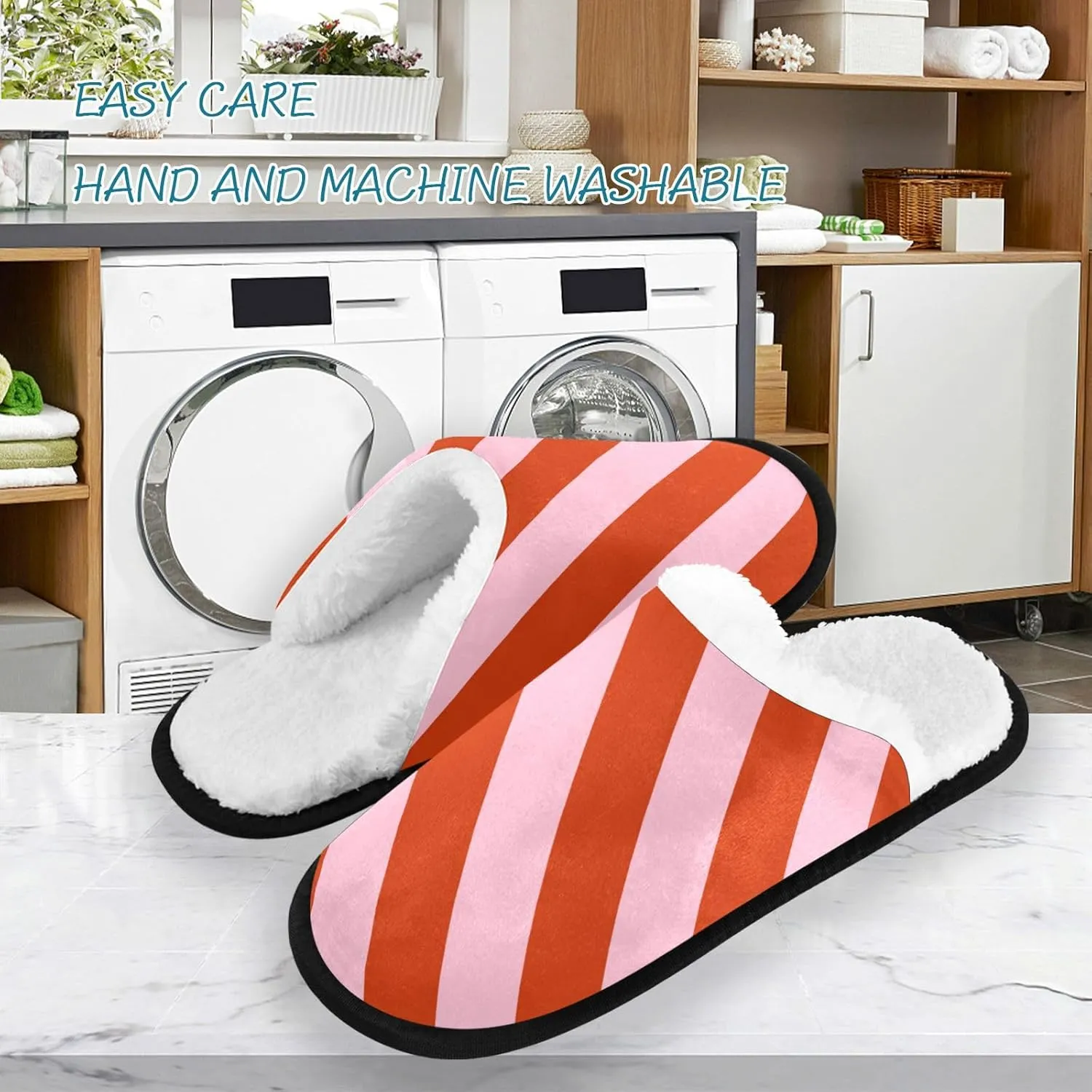 Gredecor Winter Spa Slippers Christmas House Home Slipper Shoes Memory Foam Non Slip for Men Women,5-12