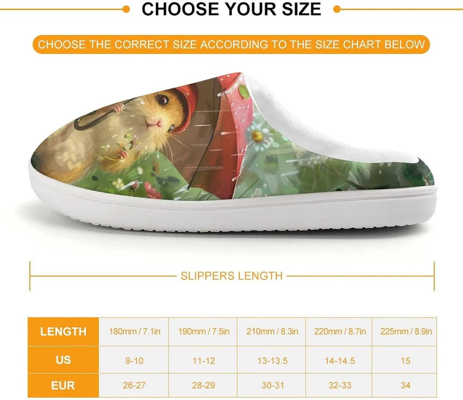 Hamsters Kids Toddler Cotton Slippers Slip-on House Shoes for Bedroom Indoor Outdoor