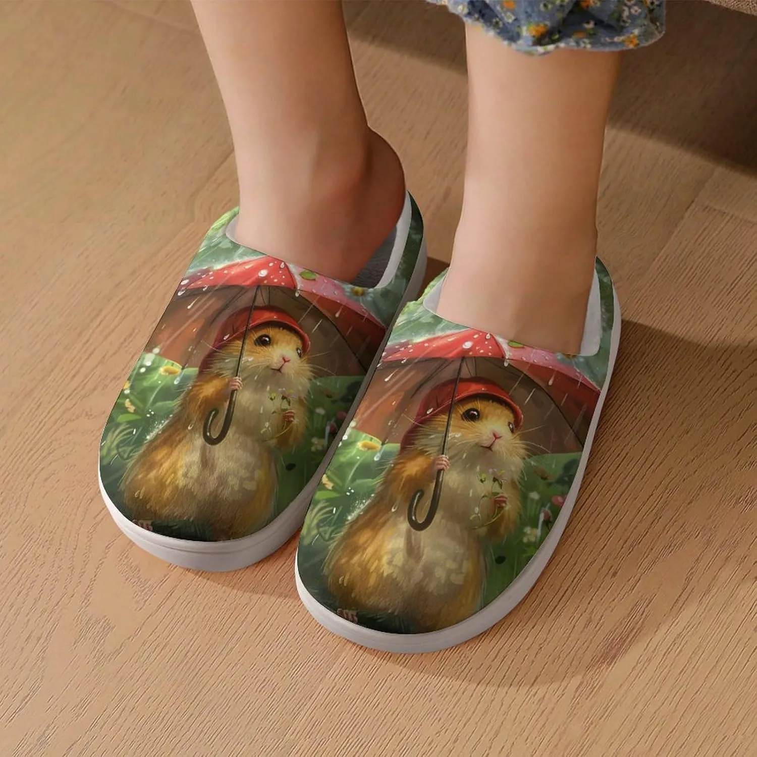 Hamsters Kids Toddler Cotton Slippers Slip-on House Shoes for Bedroom Indoor Outdoor