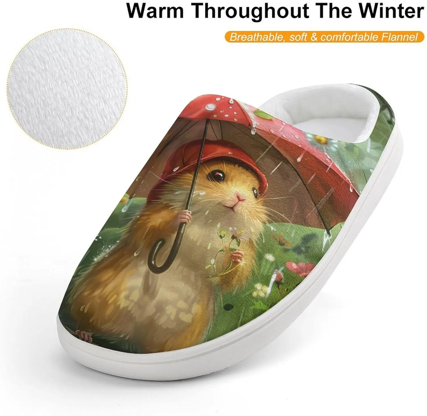 Hamsters Kids Toddler Cotton Slippers Slip-on House Shoes for Bedroom Indoor Outdoor