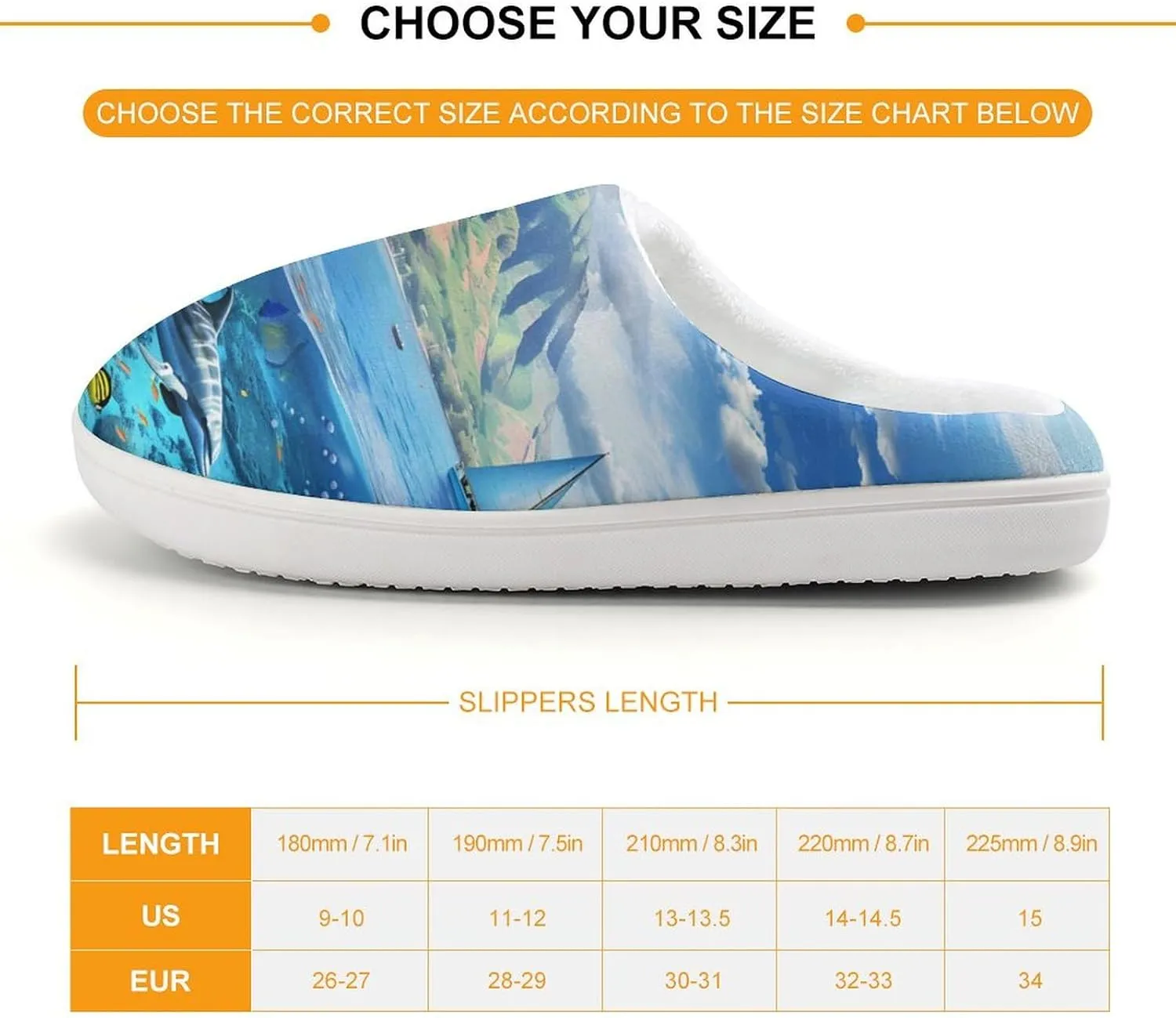 Hawaiian Life Sea Fish Kids Toddler Cotton Slippers Slip-on House Shoes for Bedroom Indoor Outdoor