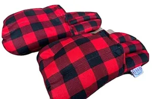 Herbal Foot Warmers,Herbal Pack, Heat Wrap,Organic,Flax Seed,Microwave Therapy,Heating Pad,Herbal Pack,Herbal,Slippers,Booties,Chamber Foot, Red Plaid