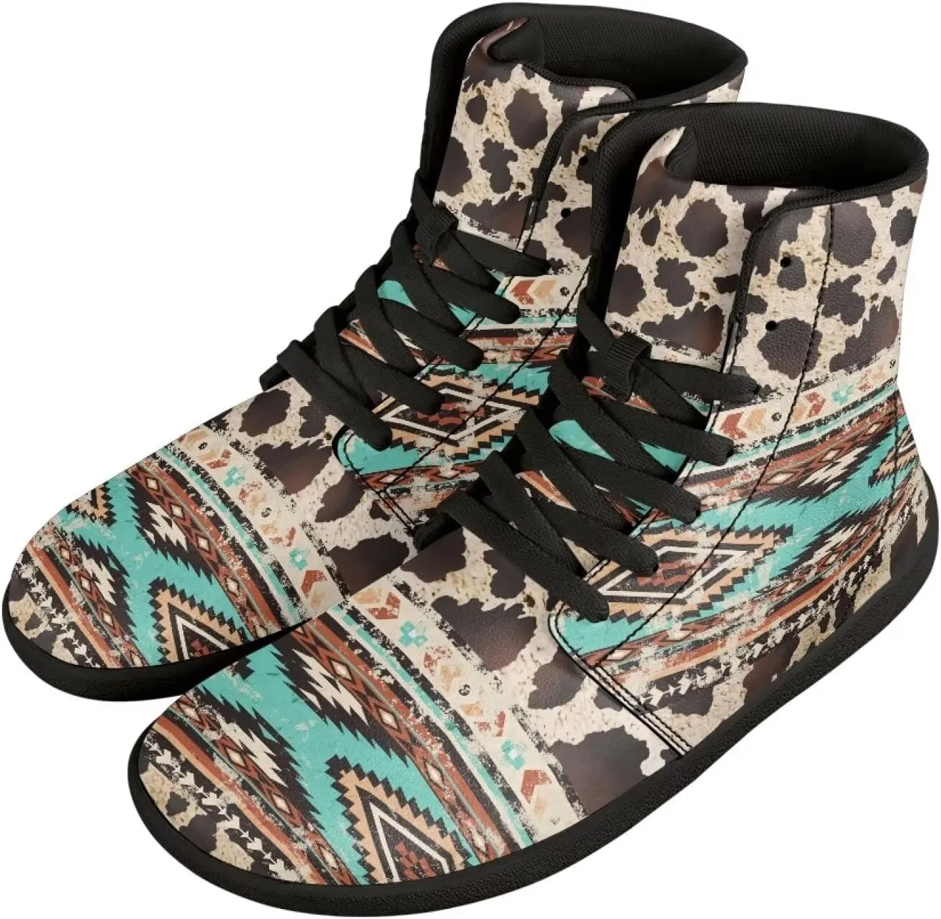 High Top Sneakers Women's Minimalist Barefoot Shoes | Zero Drop Sole | Wide Width Fashion Sneaker Size 36-48