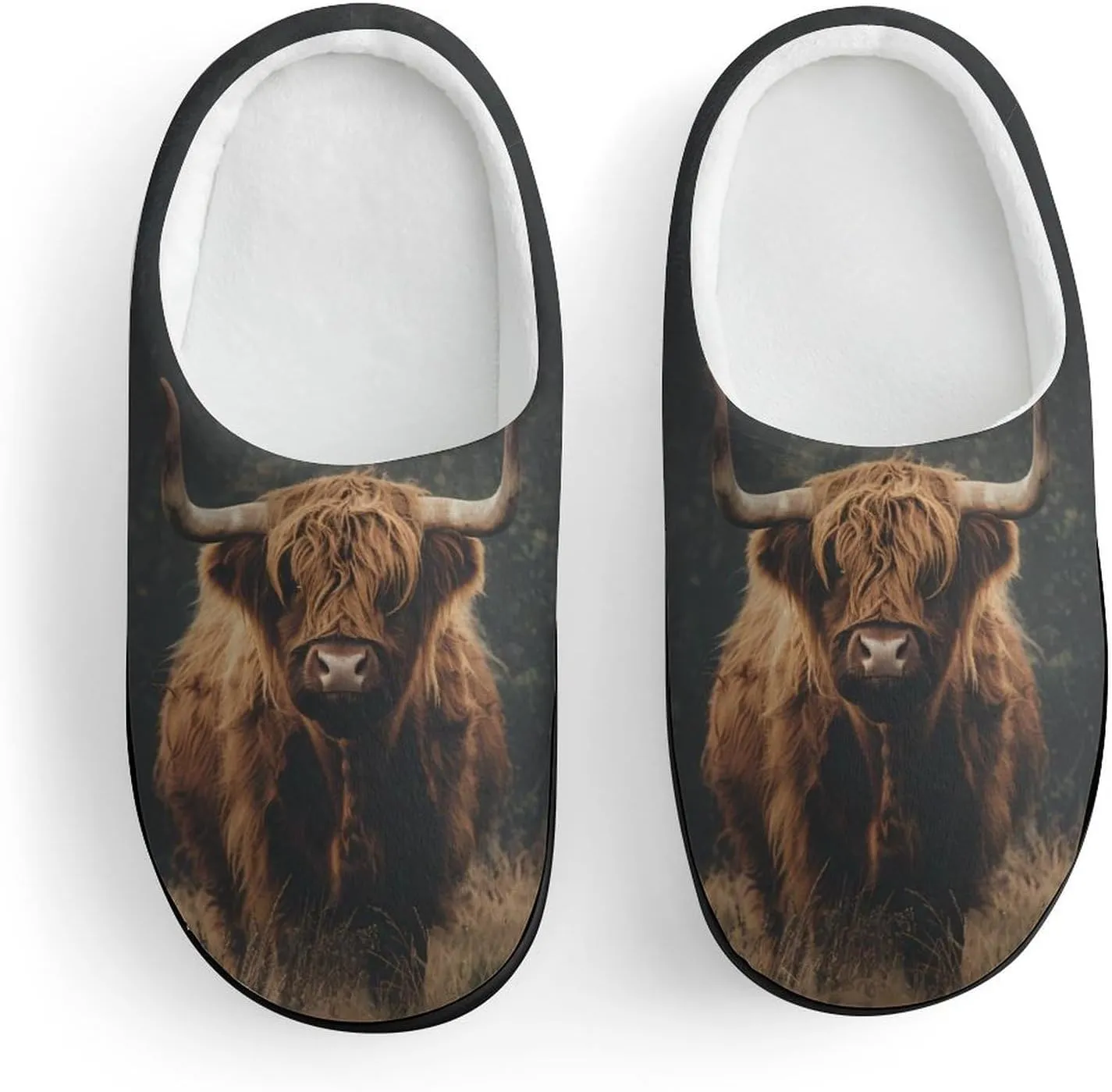 Highland Cow Kids Toddler Cotton Slippers Slip-on House Shoes for Bedroom Indoor Outdoor