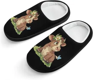 Highland Cow Print Kids Toddler Cotton Slippers Slip-on House Shoes for Bedroom Indoor Outdoor