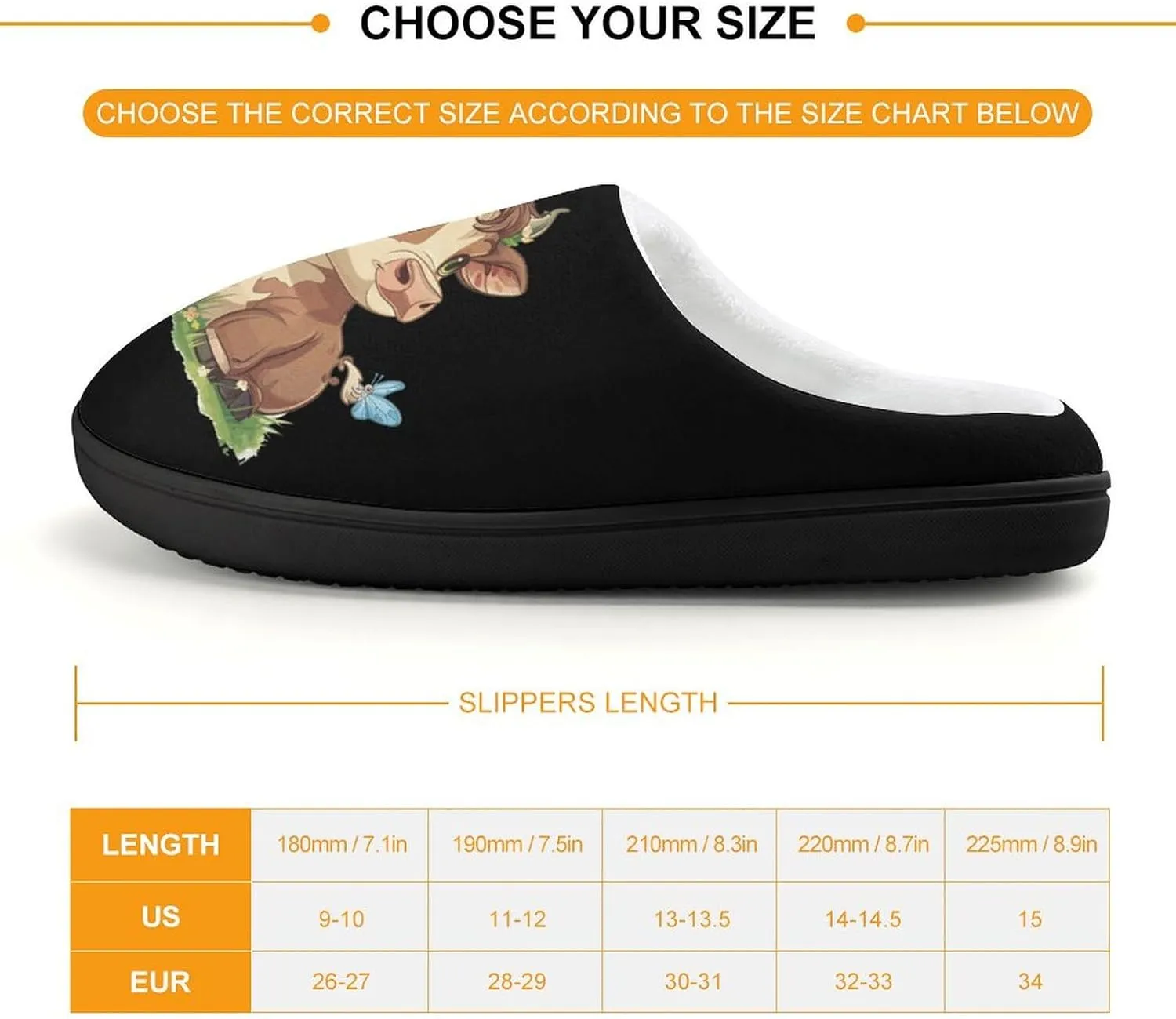Highland Cow Print Kids Toddler Cotton Slippers Slip-on House Shoes for Bedroom Indoor Outdoor