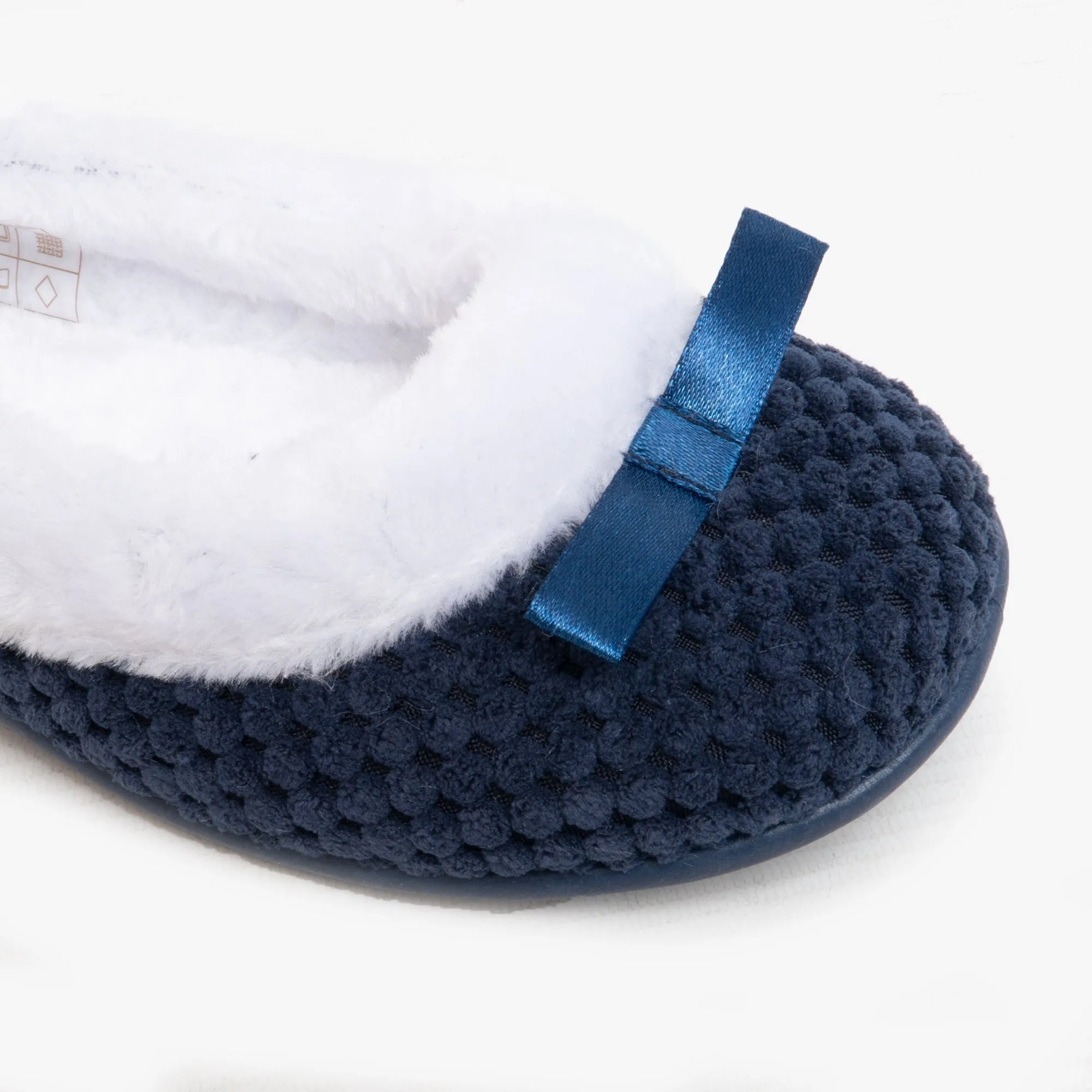 HOS Comfort CARA Womens Knit Slippers Navy