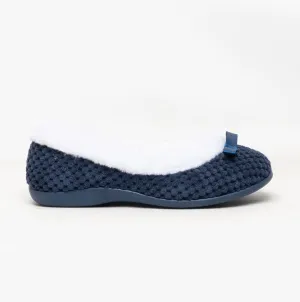 HOS Comfort CARA Womens Knit Slippers Navy