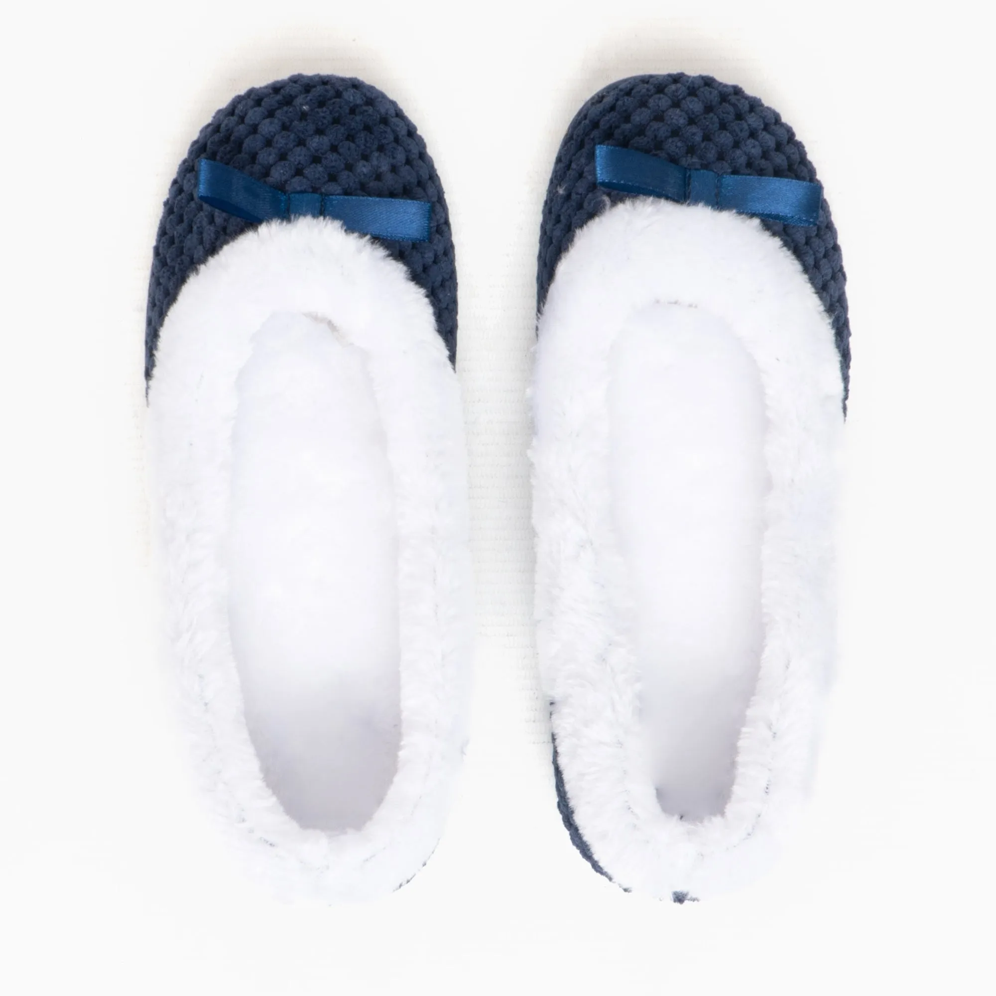HOS Comfort CARA Womens Knit Slippers Navy