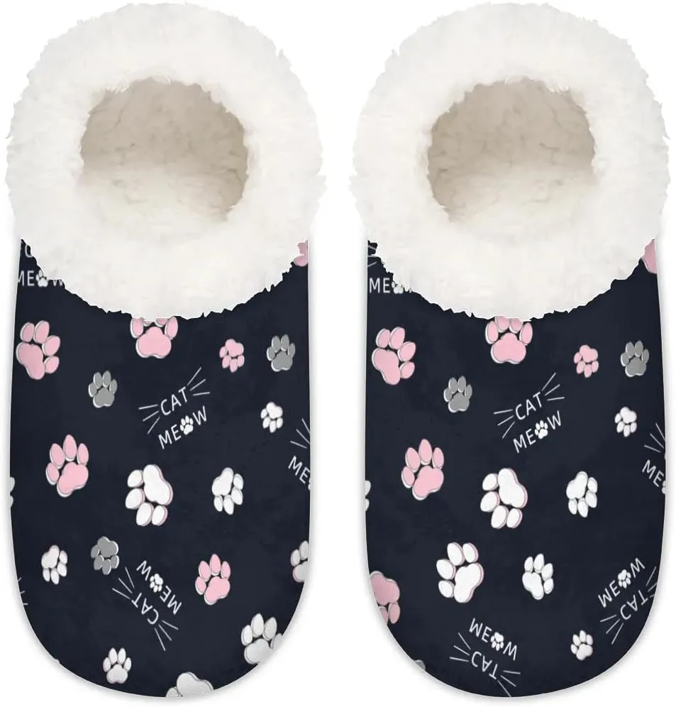 House Slippers for Women Men Winter Fuzzy Memory Foam Slippers Indoor Warm Full Slippers