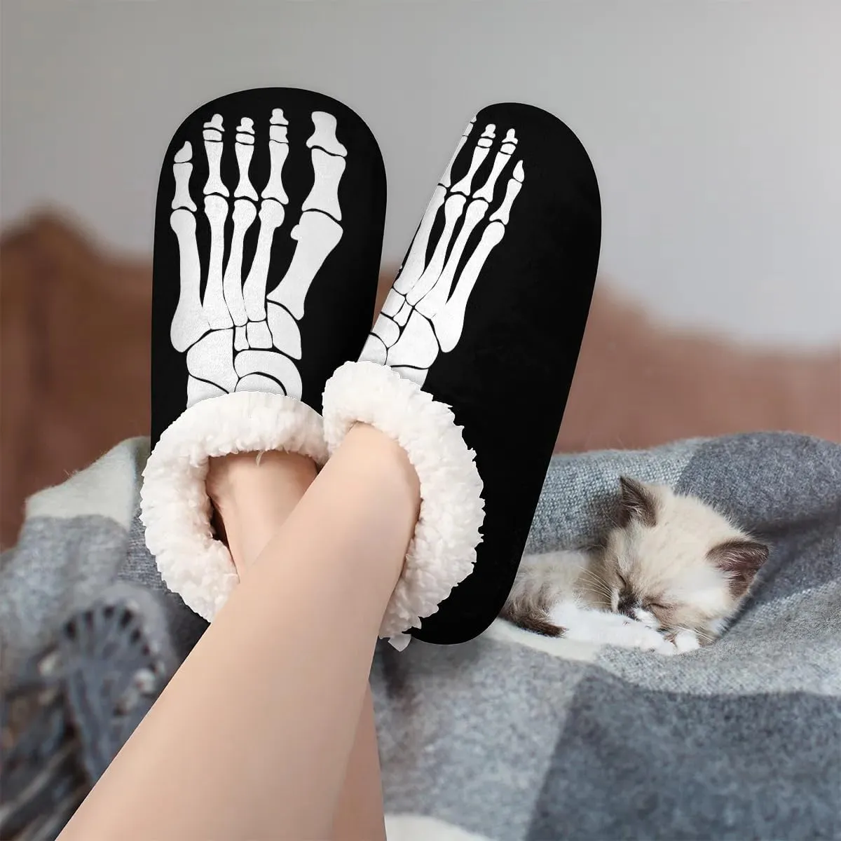 House Slippers for Women Men,Coral Fleece Fuzzy Slippers Socks,Memory Foam Non-Slip Indoor Outdoor Winter Bedroom Shoes