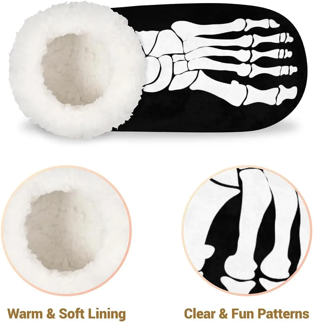 House Slippers for Women Men,Coral Fleece Fuzzy Slippers Socks,Memory Foam Non-Slip Indoor Outdoor Winter Bedroom Shoes