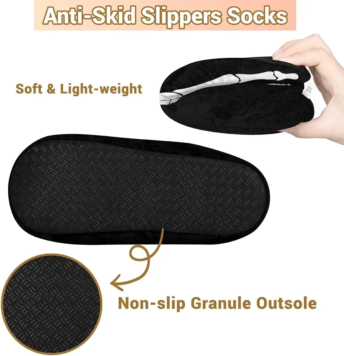 House Slippers for Women Men,Coral Fleece Fuzzy Slippers Socks,Memory Foam Non-Slip Indoor Outdoor Winter Bedroom Shoes