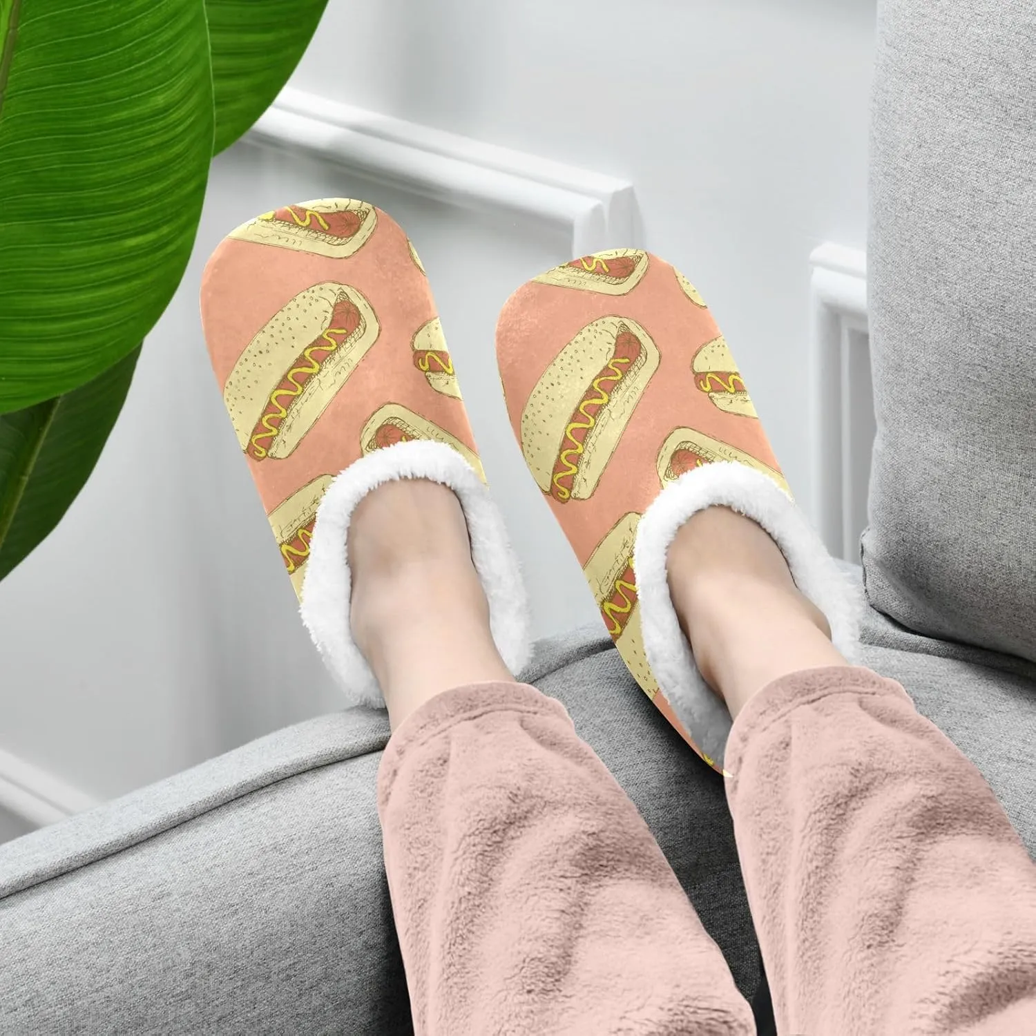 House Slippers Fuzzy Memory Foam Soft Slipper Socks for Woman Men