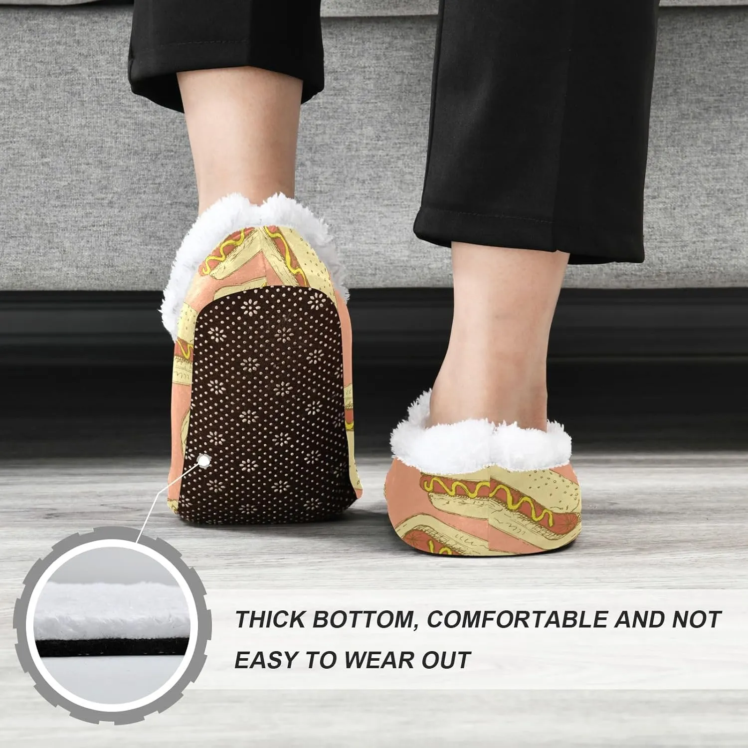 House Slippers Fuzzy Memory Foam Soft Slipper Socks for Woman Men
