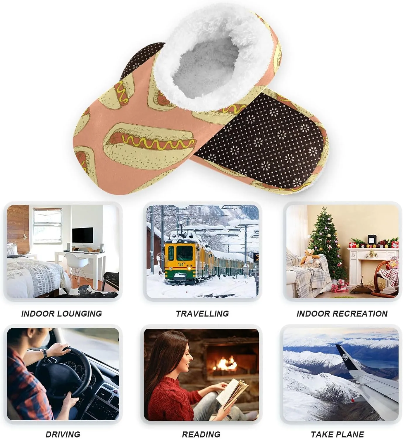 House Slippers Fuzzy Memory Foam Soft Slipper Socks for Woman Men