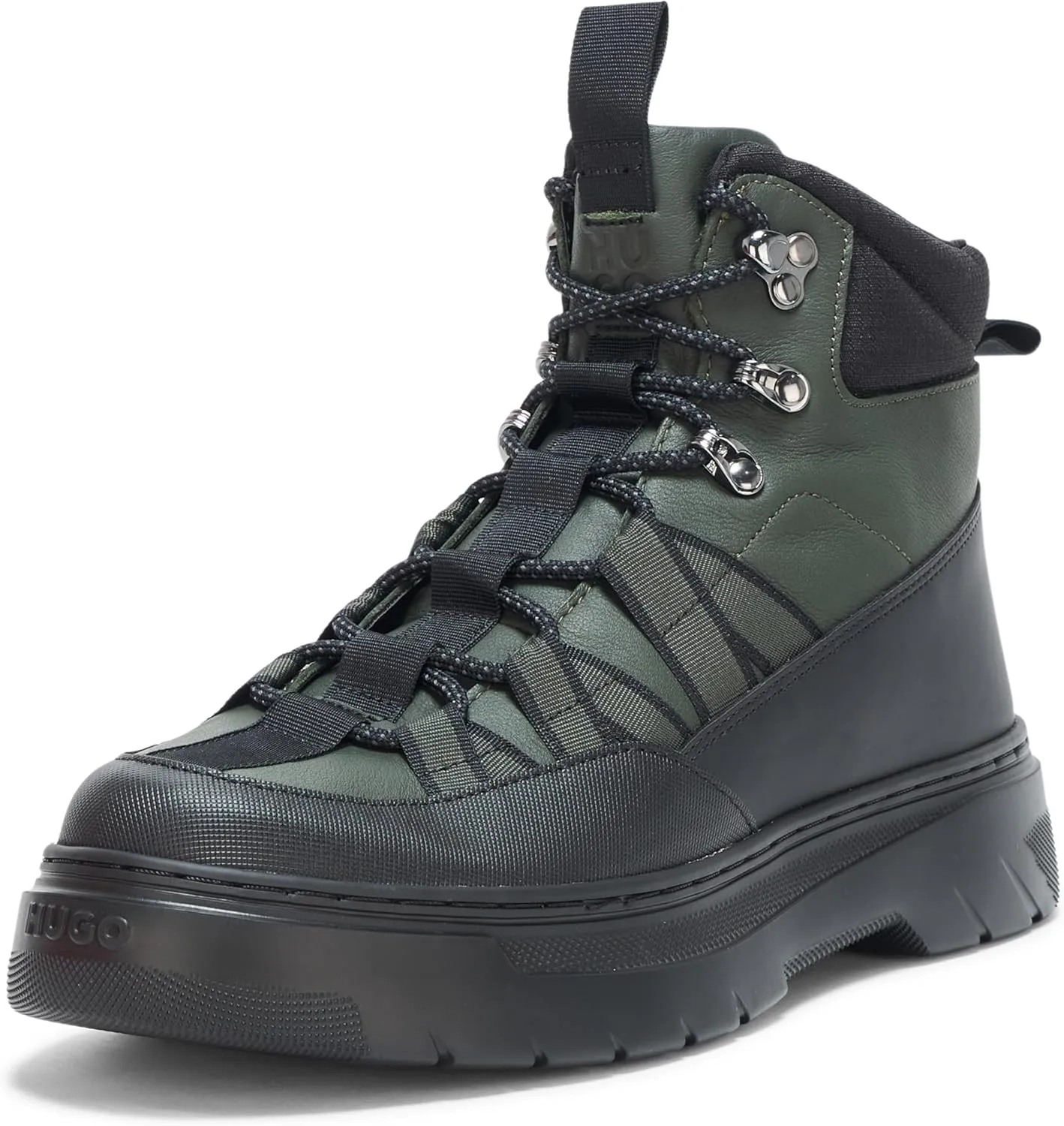 HUGO Men's High Top Hiking Style Lace Up Boot Fashion