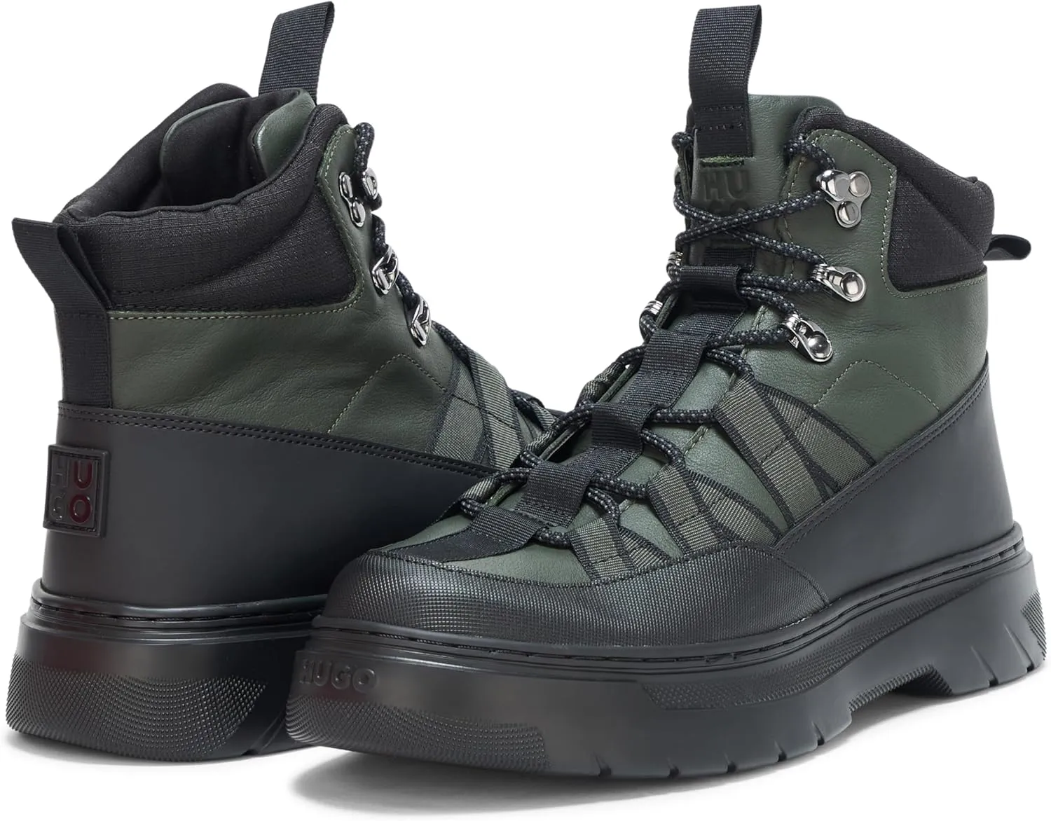 HUGO Men's High Top Hiking Style Lace Up Boot Fashion