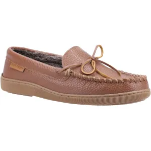 Hush Puppies Men's Ace Leather Slipper in Tan
