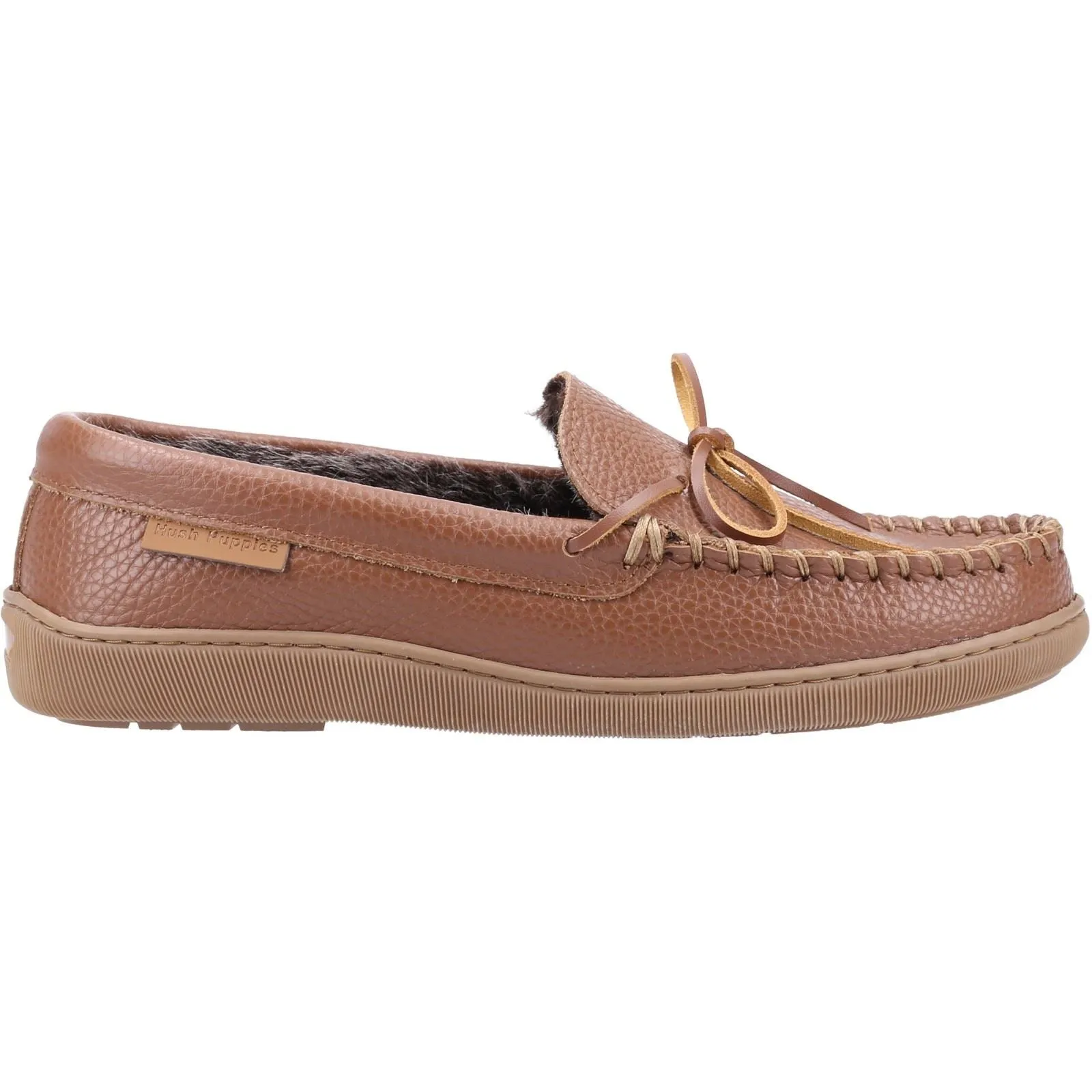 Hush Puppies Men's Ace Leather Slipper in Tan