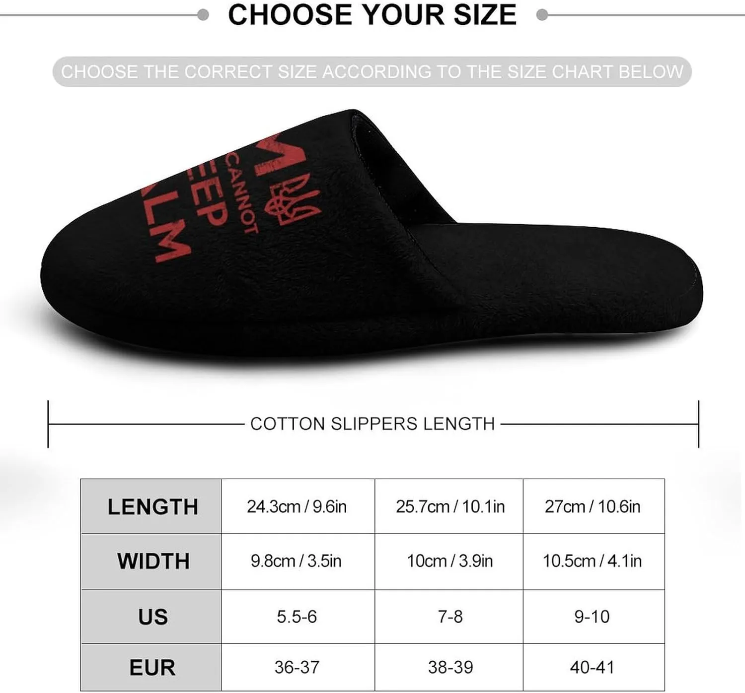 I Am Ukrainian And I Cannot Keep Calm Cotton Spa Slippers Lightweight Memory Foam Anti-skid Indoor House Shoes Slip-On Slippers
