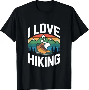 I Love Hiking Mountain Trail Enthusiast T-Shirt