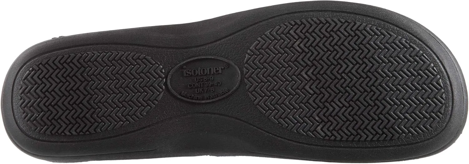 isotoner Men's Open Back Slipper with Memory Foam and Indoor/Outdoor Sole