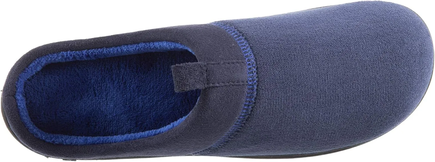 isotoner Men's Open Back Slipper with Memory Foam and Indoor/Outdoor Sole