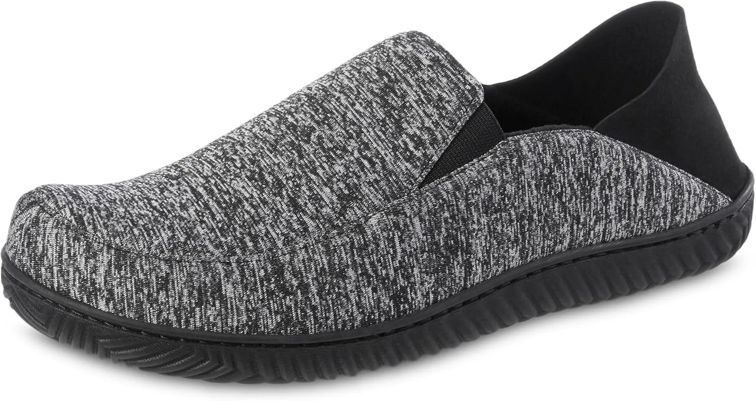 isotoner Men's Sport Knit Closed Back Slipper: Indoor/Outdoor Sole, Memory Foam, Machine Washable