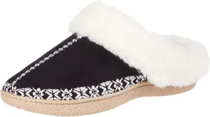 isotoner Women's Clara Embroidered Microsuede Clog Slippers