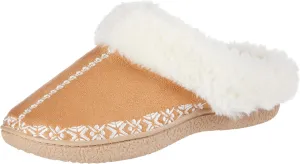 isotoner Women's Clara Embroidered Microsuede Clog Slippers