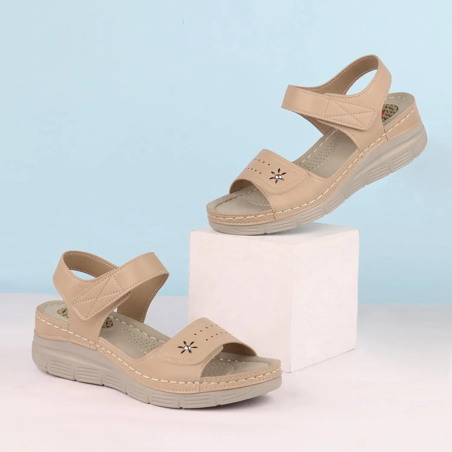 JABASIC Women Comfortable Sandals Orthotic Walking Sandals Orthopedic Arch Support Sandals