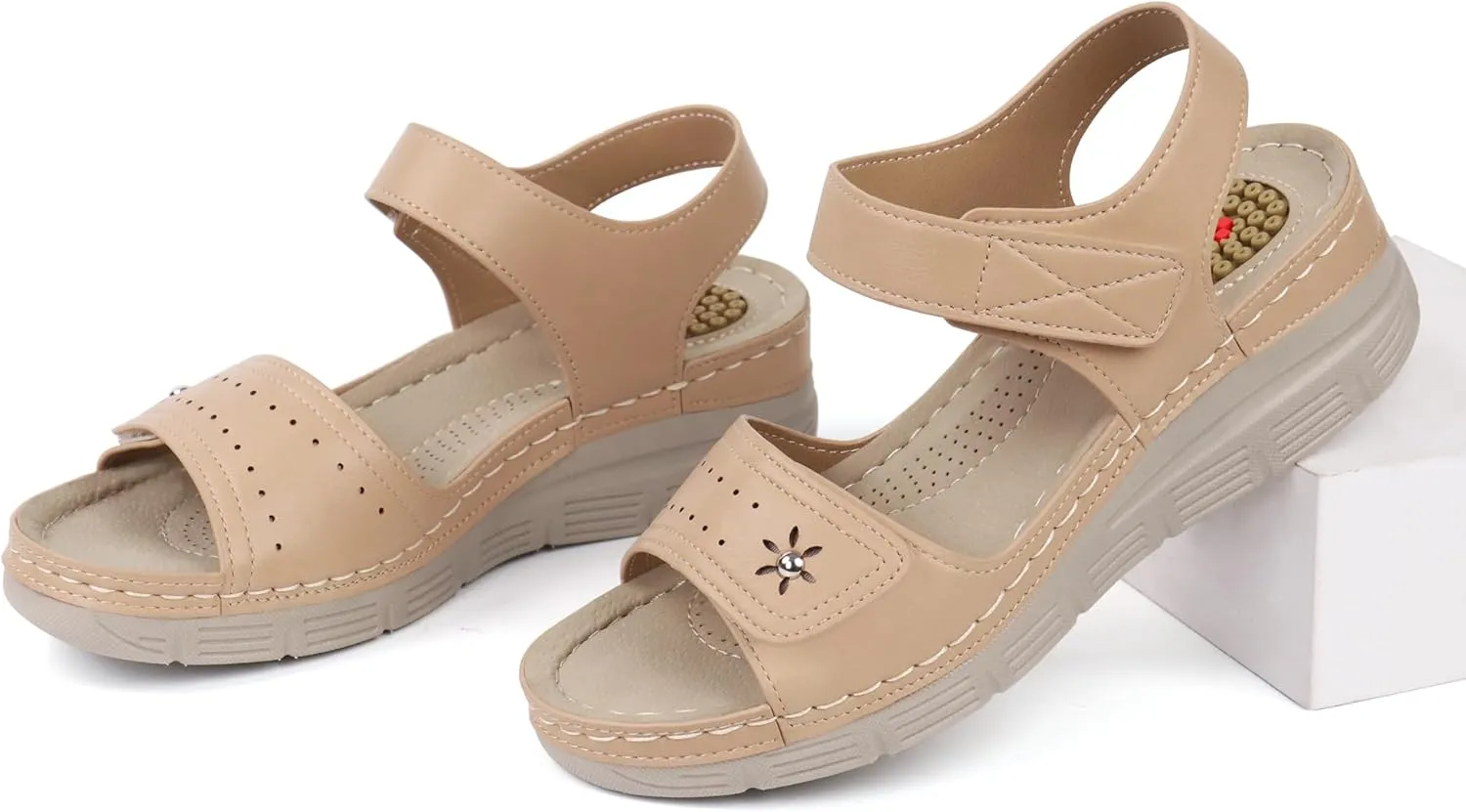 JABASIC Women Comfortable Sandals Orthotic Walking Sandals Orthopedic Arch Support Sandals