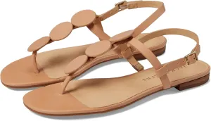 Jack Rogers Worth Flat Sandal for Women - Leather Upper, Adjustable Ankle Strap with Buckle Closure