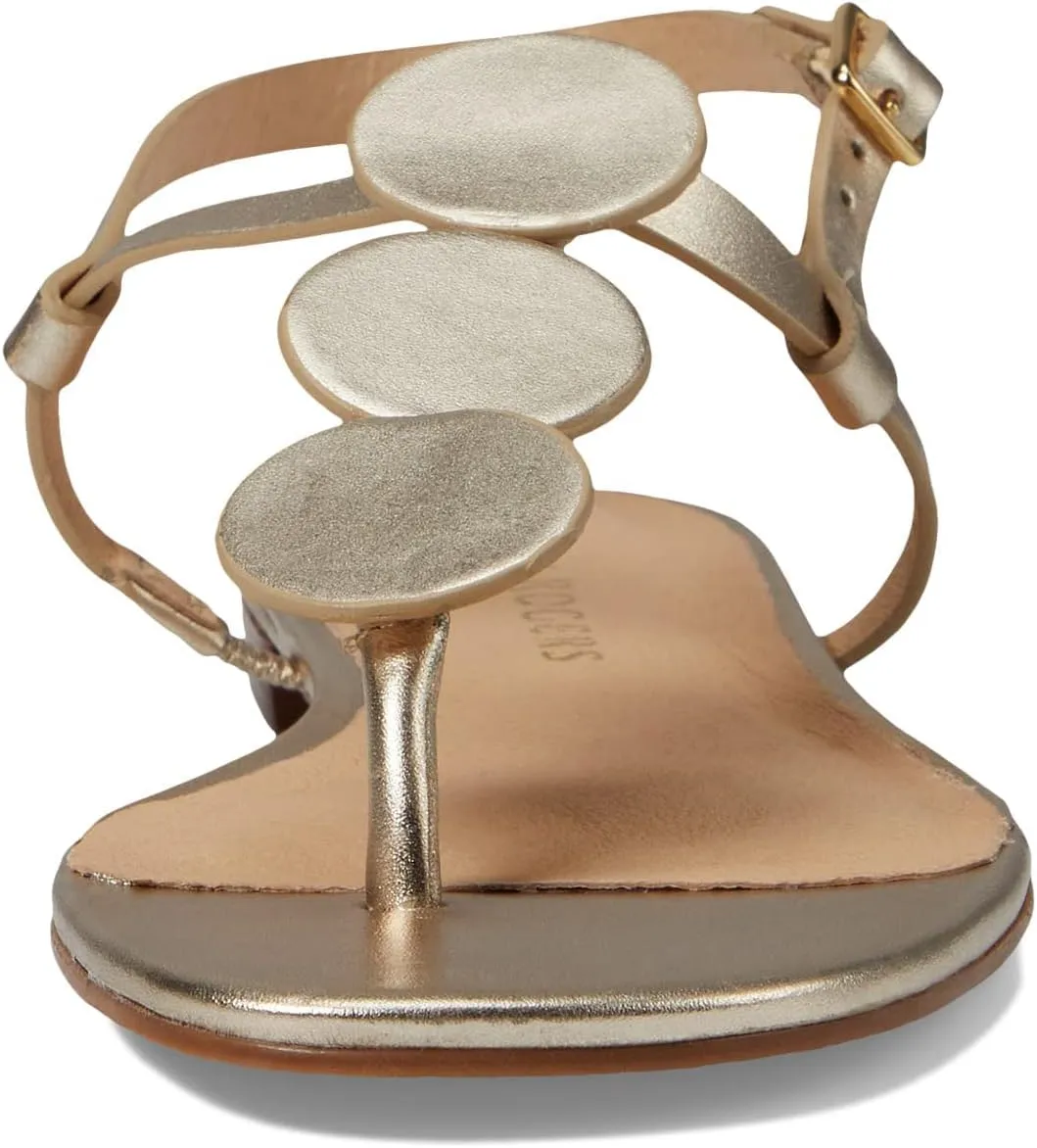 Jack Rogers Worth Flat Sandal for Women - Leather Upper, Adjustable Ankle Strap with Buckle Closure