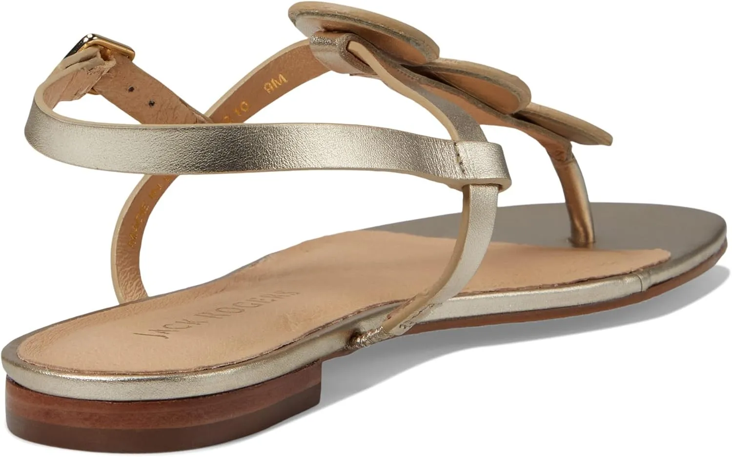 Jack Rogers Worth Flat Sandal for Women - Leather Upper, Adjustable Ankle Strap with Buckle Closure