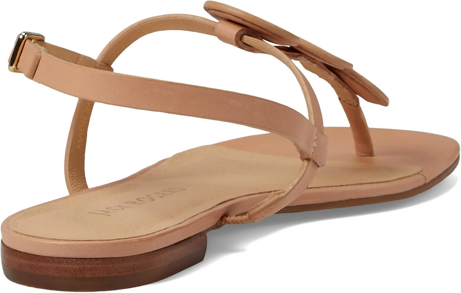 Jack Rogers Worth Flat Sandal for Women - Leather Upper, Adjustable Ankle Strap with Buckle Closure
