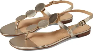 Jack Rogers Worth Flat Sandal for Women - Leather Upper, Adjustable Ankle Strap with Buckle Closure